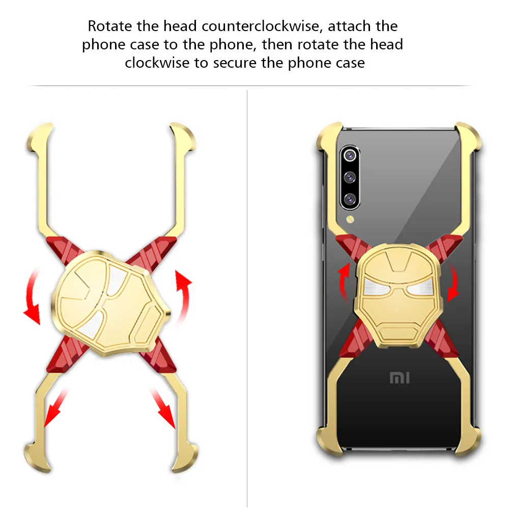 Металлический Чехол OATSBASF Iron Man Deluxe для Xiaomi MI 9 индивидуальный металлический