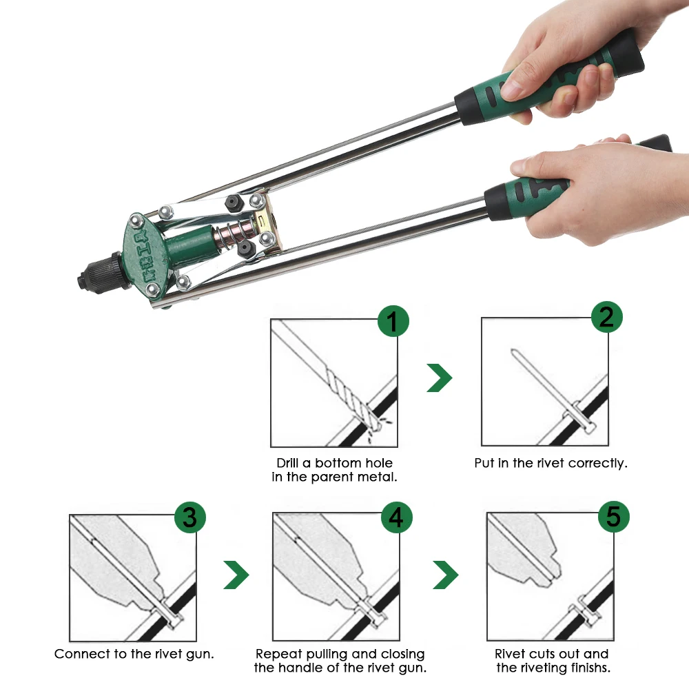 Heavy-Duty Double Core-pulling Rivet Gun Riveting Manual Pliers Pull Cap Clinch Bolt Hand Tool | Инструменты