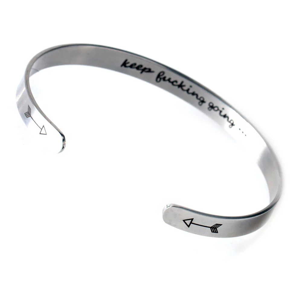 Браслеты с буквенным принтом для мужчин и женщин стальной браслет со стрелкой