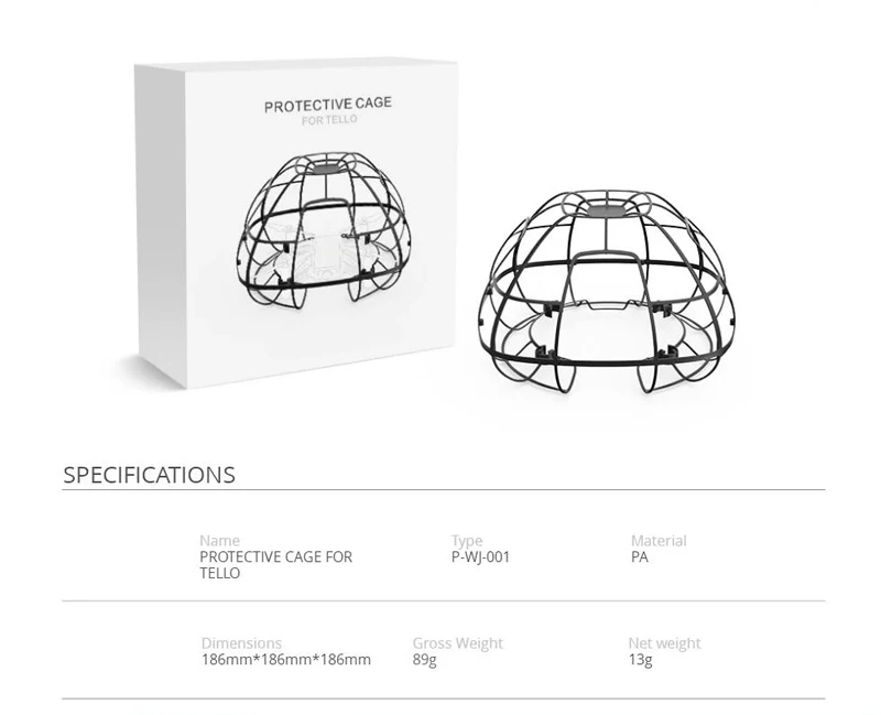 PGYTECH Tello PA Защитная клетка 360 градусов Защита для DJI Tello Quadcopter оригинальные аксессуары часть
