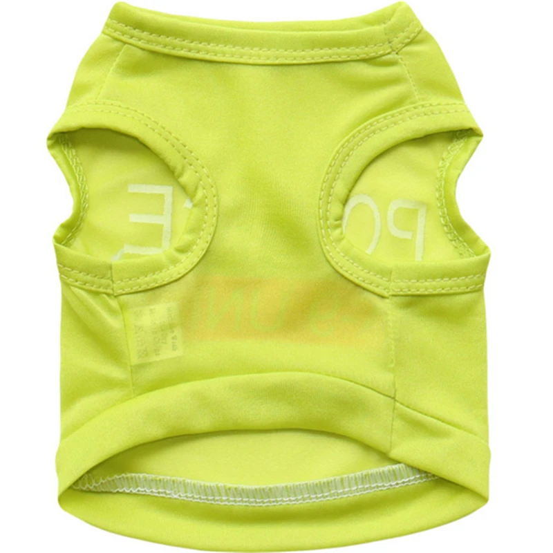 Полиция Отпечатано Черная Футболка Домашних Собак Пальто Одежда XS-L Hot Малый