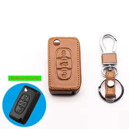 

Новый дизайн автомобильного кожаного чехла для ключей PEUGEOT RCZ 206 207 306 307 308 407 408 для Citroen C2 C3 C4 C5 чехол для автомобильного ключа