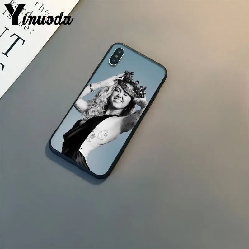 Ynuoda miley cyrus 2019 стильный черный мягкий силиконовый чехол из ТПУ для iPhone 8 7 6 6S Plus X XS MAX