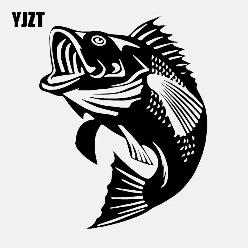 YJZT 13 4 см * 17 Автомобильная наклейка Яркий бас рыба прыжки виниловая