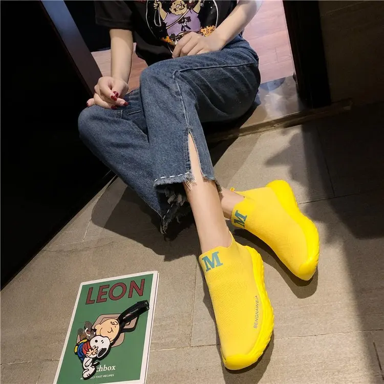Women Chunky Sneakers Platform yellow white Thick Sole Ladies Female Vulcanize Shoes Women Casual fashion Platform Sneakers