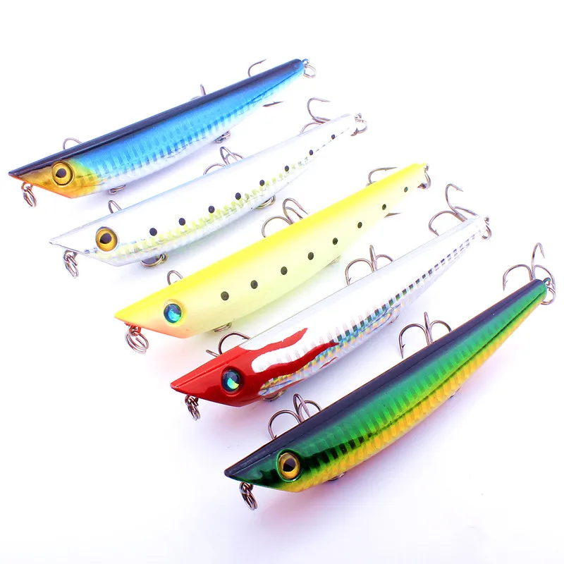

NEW 5 pcs/lot 12.5CM/18G pesca Free shipping fishing lures fishing bait minnow bass lure fishing tackle Water slide popper