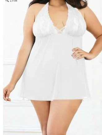 S-XXL, сексуальное женское белье, Шелковый кружевной халат Женское бельё, сексуальное эротическое платье, ночная рубашка, ночное белье, сексуальное нижнее белье размера плюс - Цвет: Белый