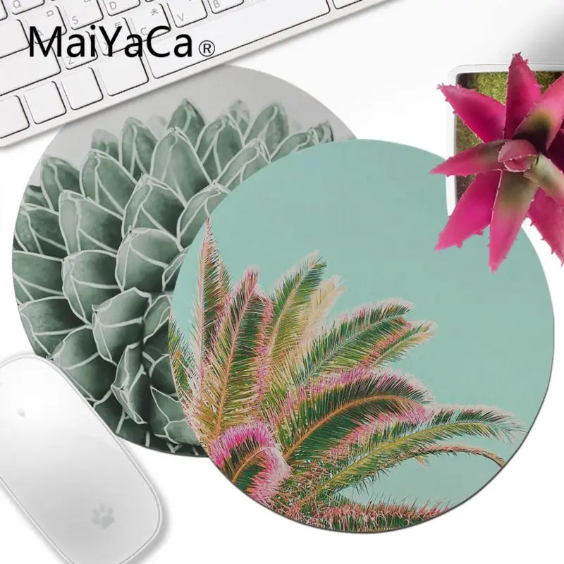 

MaiYaCa Succulent Splendour Comfort Round Mouse Mat Gaming Mousepad Computer Mouse pad anime Best Mats for Gamer Gift desk mat