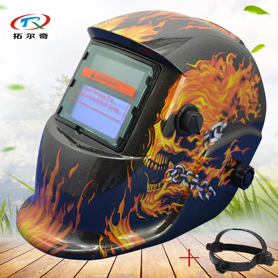 

Черный сварочный шлем с головным убором солнечная батарея авто затемнение электросварочная маска для продажи TIG Регулировка HD07 (2200DE) H