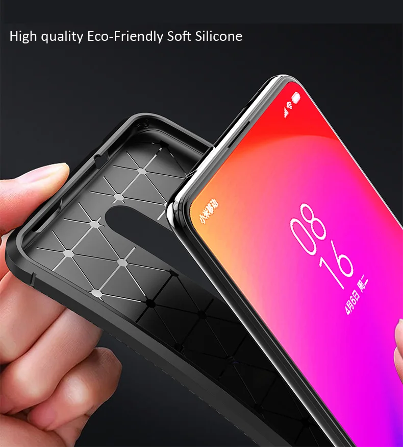 Чехол из углеродного волокна для Xiaomi Redmi K20 Pro Mi 9T ТПУ силиконовый матовый защитный