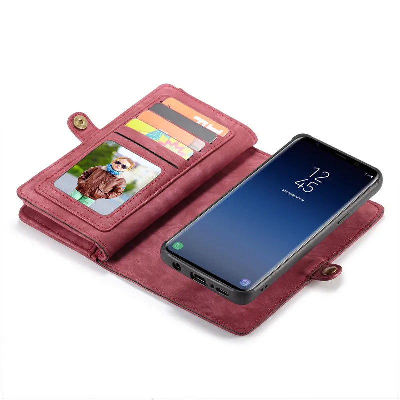 Роскошный кожаный флип-чехол для samsung Galaxy S9 Plus, многофункциональный кошелек на молнии, чехол для samsung Galaxy S9 S9+ чехол для телефона