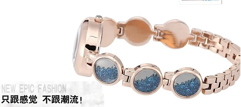 Часы женские кварцевые с подвижными кристаллами малый размер|montre femme|montre relojmontre