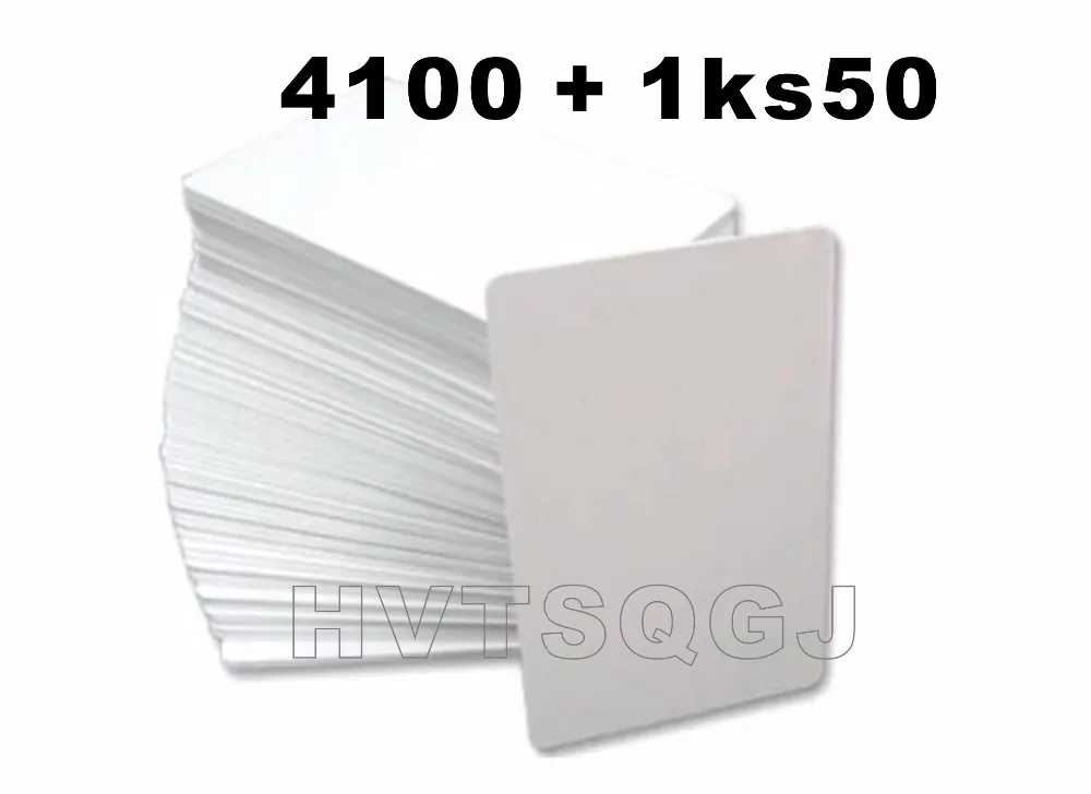 

blank 13.56mhz+125khz dual frequency F08+TK4100 rfid chip card