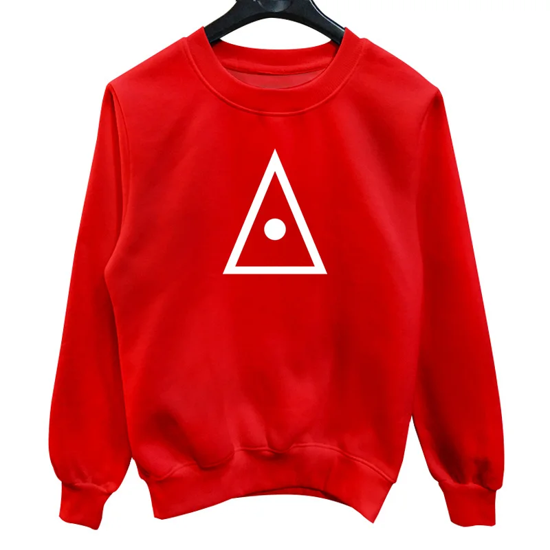 Треугольники 2017 осень-зима теплый пуловер однотонные флисовые Crewneck Для мужчин
