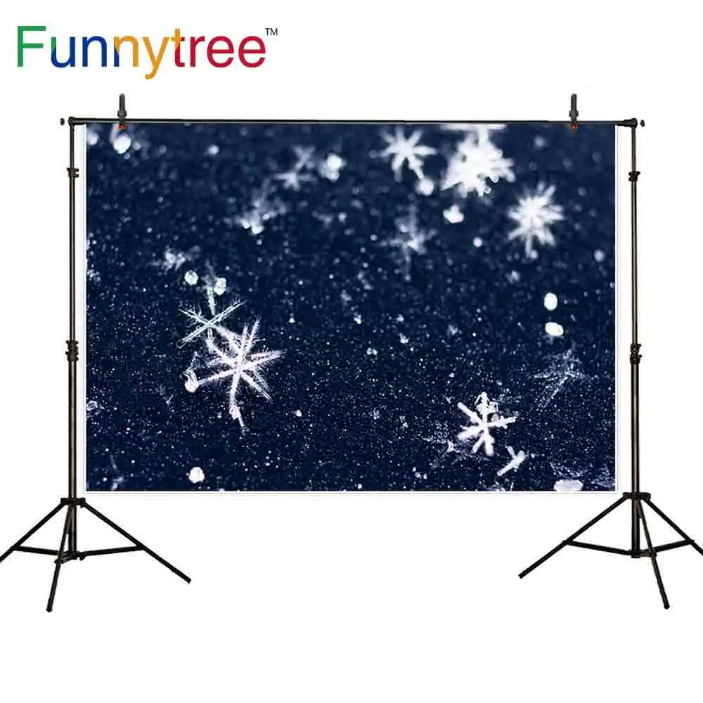 Фон для фотосъемки Funnytree bokeh абстрактная синяя карта Снежинка рождественское