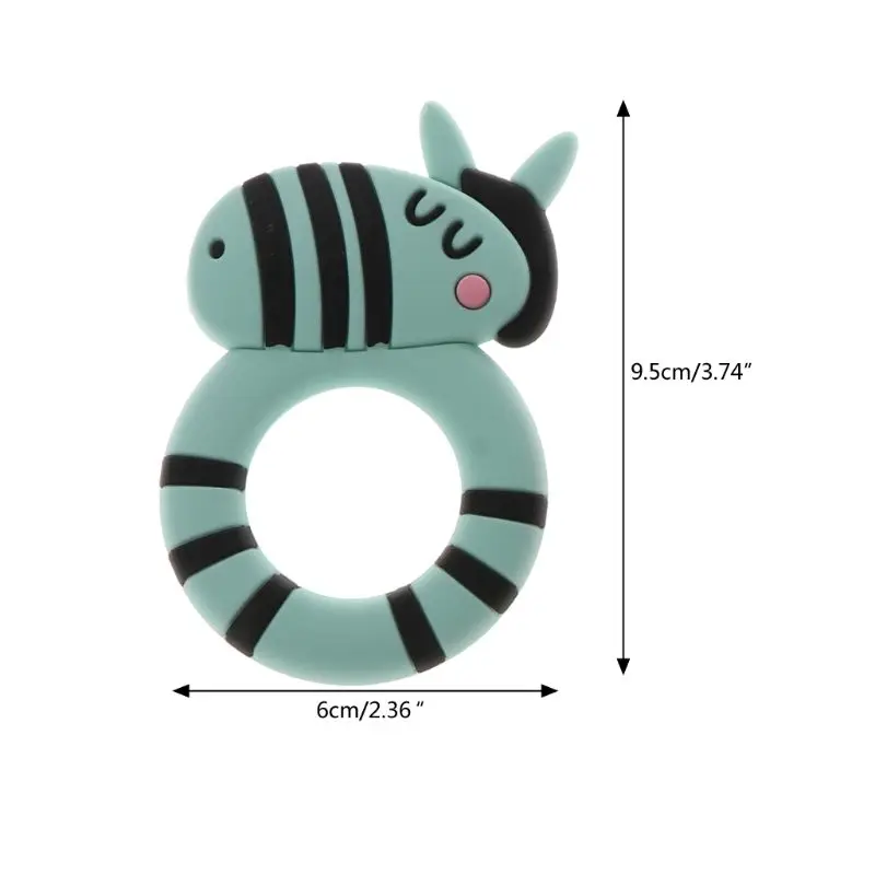 Для ребенка ясельного возраста вставка Зебра Прорезыватель для зубов кольцо без
