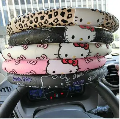 Женский модный милый латексный чехол рулевого колеса автомобиля с рисунком hello