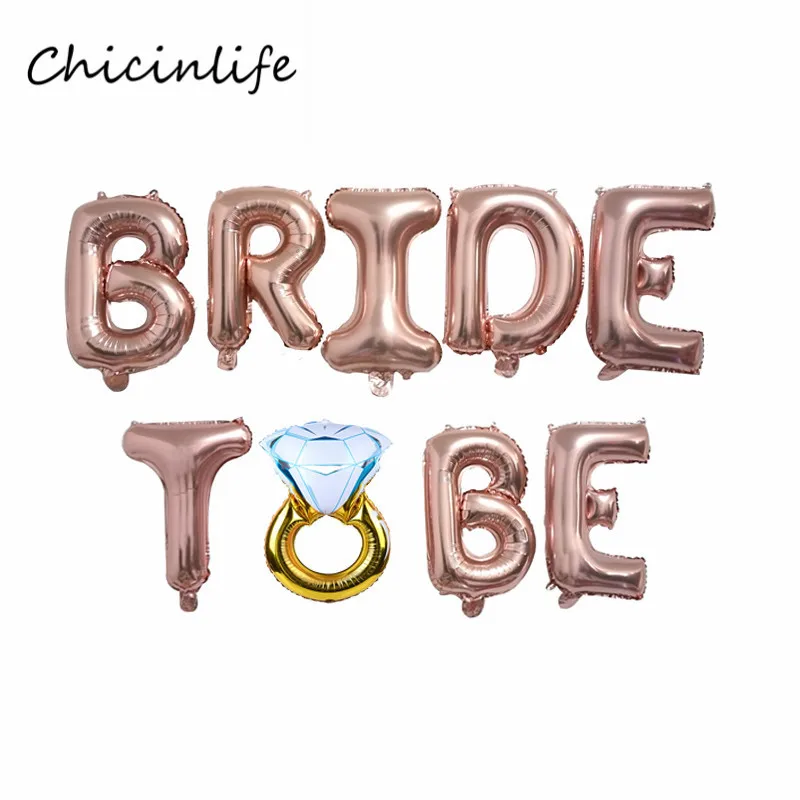 Chicinlife невесты быть воздушные шары девичник украшения для девичника бриллиантовое кольцо свадебные шары свадебный душ - Цвет: rose gold