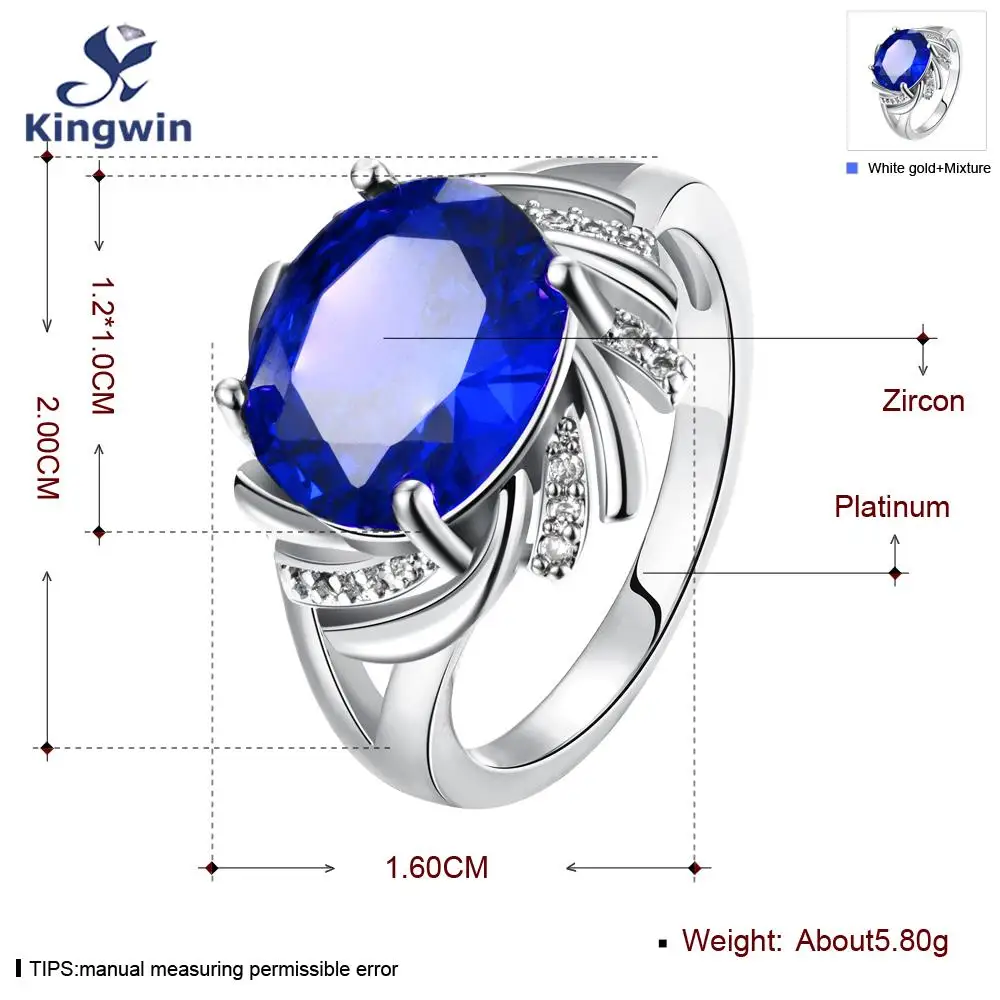 Кольцо Kate blue хорошее качество известный дизайнер Настоящее Белое чистое золото