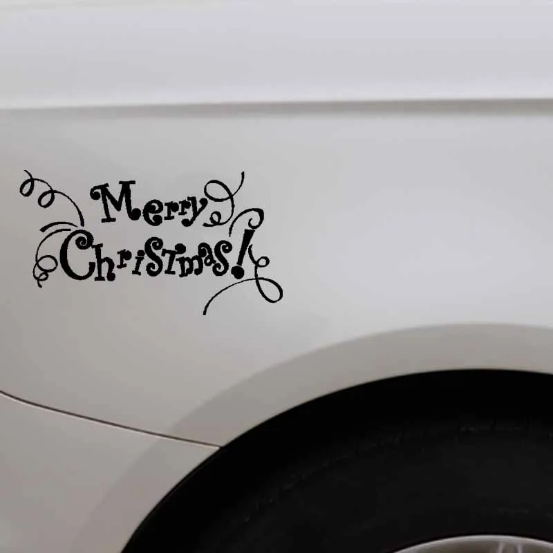 YJZT 16.9CM*9.2CM Meryy Christmas Car Sticker Vinyl Decal Font Creative Design Black/Silver C23-0289 | Автомобили и мотоциклы