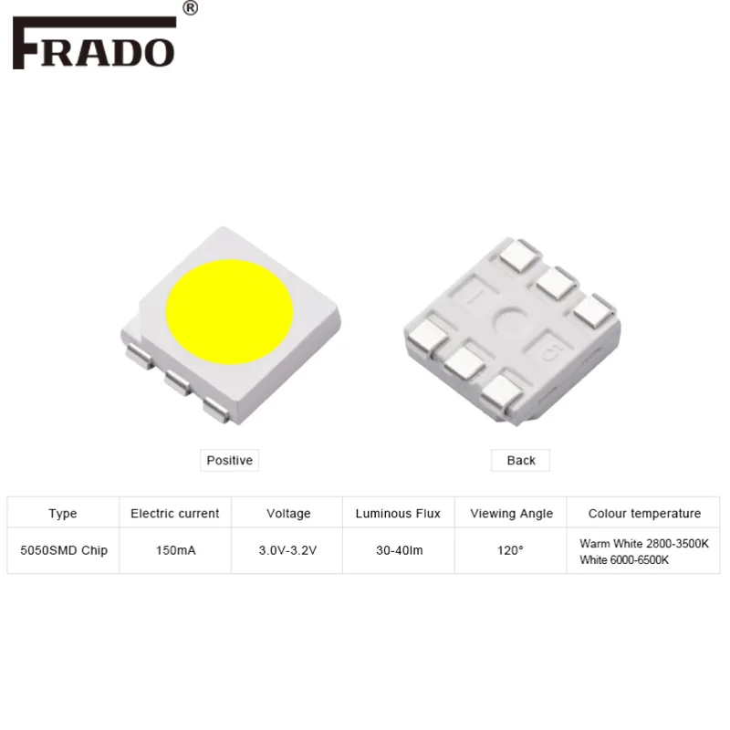 50 шт./лот Epistar излучающие диоды SMD 5050 чип для светодиодной лампы световые бусины