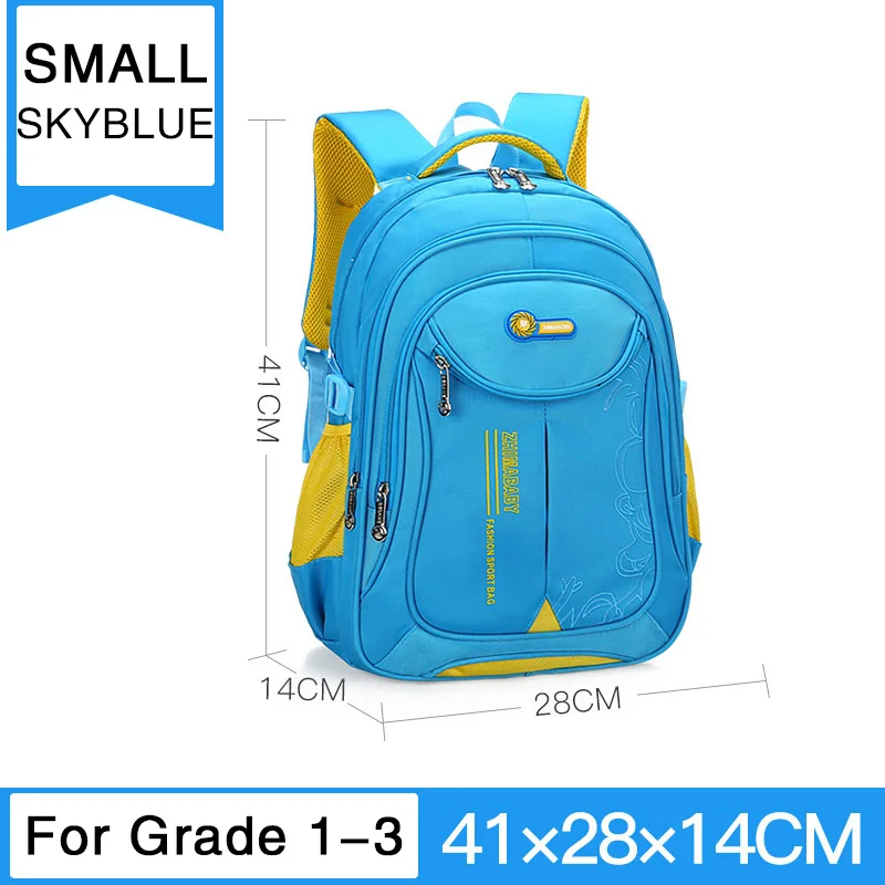 Small-Skyblue Водонепроницаемые детские школьные сумки для девочек и мальчиков; детский Ранец; ортопедический рюкзак; школьные сумки; рюкзак для начальной школы; Mochilas Infantil - Цвет: Small-Skyblue