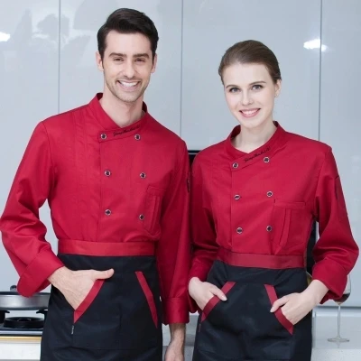 Мужская форменная форма шеф повара с длинным и коротким рукавом 4 цвета 2018|Пиджак