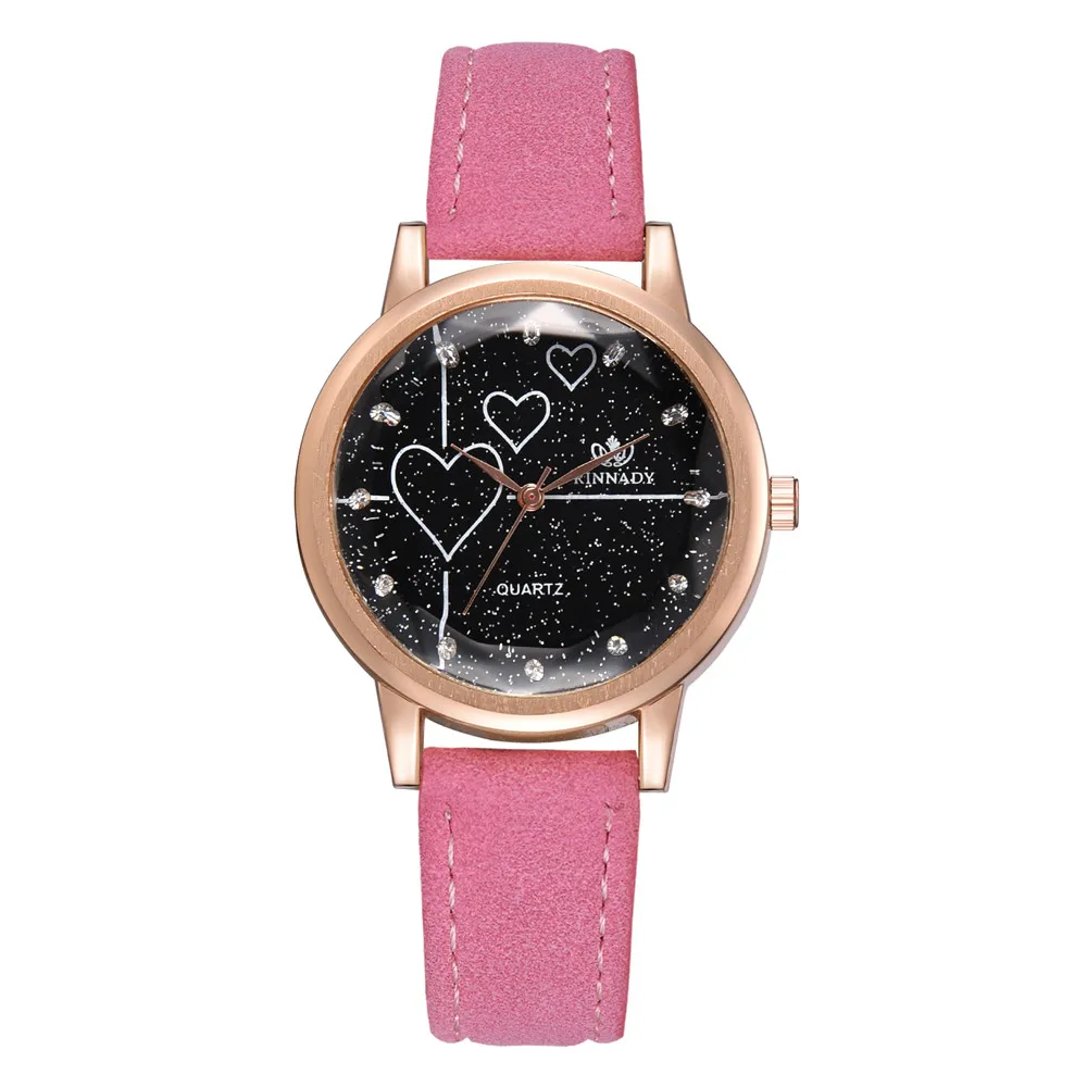 Роскошные темпераментные женские нестандартные зеркальные часы с кожаным