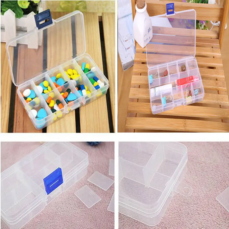 Пластиковый Регулируемый ящик для хранения корпус из бисера кольца органайзер