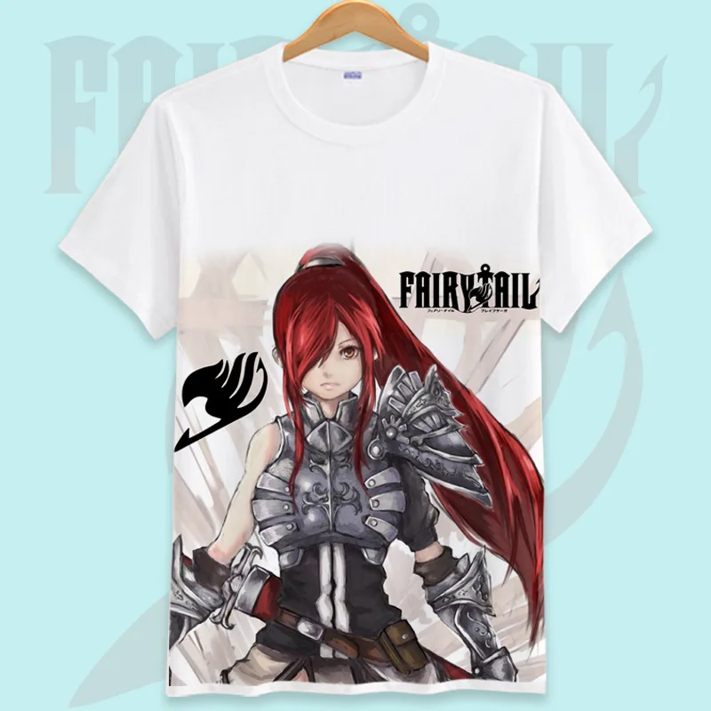 Fairy Tail печатная Мужская футболка из хлопка Одежда с овальным вырезом Футболки