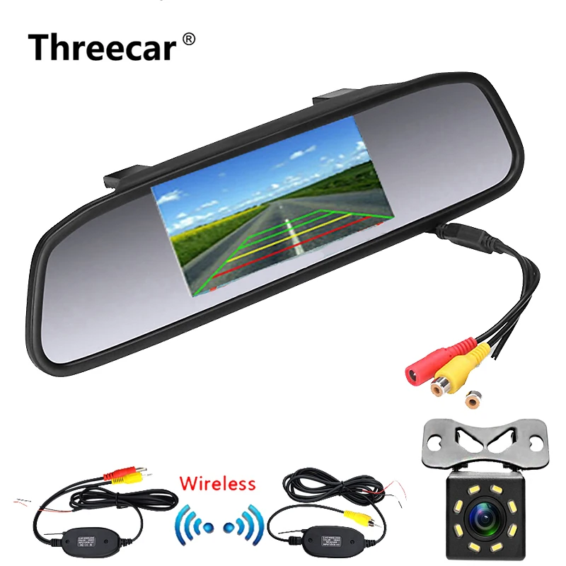 8 all kit 4," автомобильное зеркало заднего вида, монитор, камера заднего вида, TFT-LCD 2 видео для автомобиля, камера заднего вида, водонепроницаемый светодиодный, ночное видение - Цвет: 8 all kit