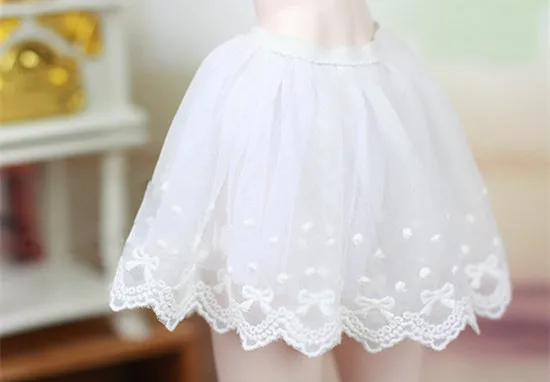 

BJD doll dress White lace double layer bowknot dress for 1/3 BJD SD DD doll clothes accessories skirt