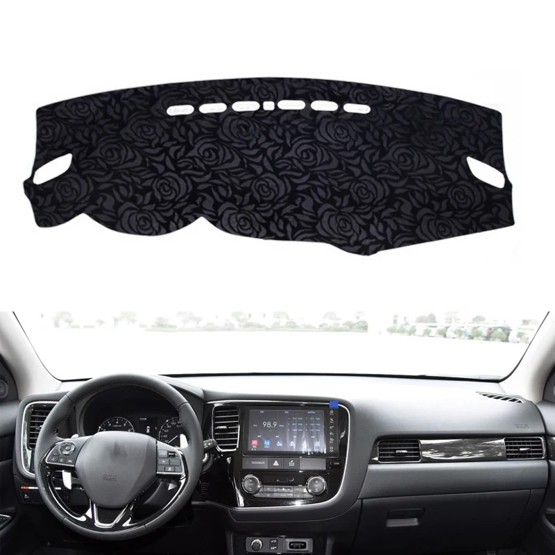 Нескользящий автомобильный коврик для приборной панели с розовым рисунком