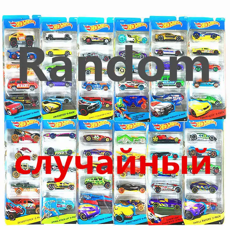 Random 5 шт./лот Hotwheels 1: 64 спортивный автомобиль набор металлический материал тело гоночный автомобиль коллекция сплав автомобиль подарок для ребенка горячие колеса 1806 - Цвет: Random