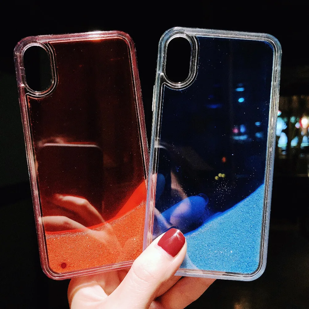Светящийся Модный Блестящий с жидкостью зыбучий песок Чехлы для IPhone 6 6S P чехол