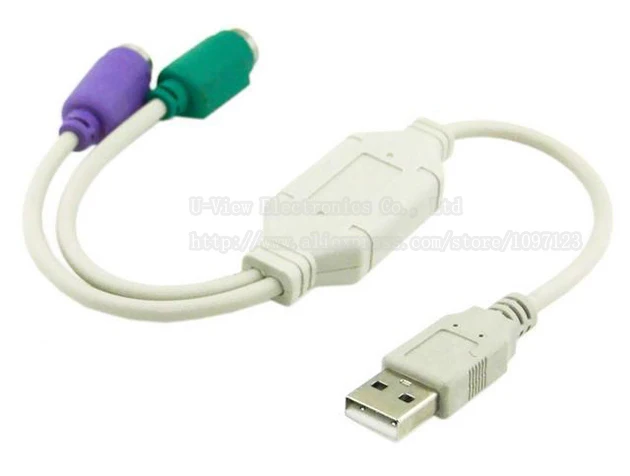 Двойной PS2 PS/2 MINI DIN 6pin к USB 2 0 адаптер конвертер кабель для ПК клавиатура мышка