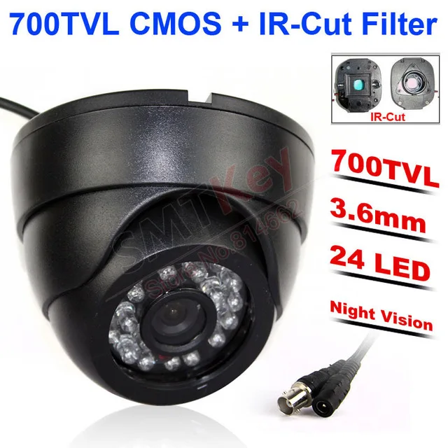SMTKEY 24 шт. ИК-ПОДСВЕТКОЙ Ночного видения Настоящее 700TVL 1/3 "Цветной CMOS с Высоким