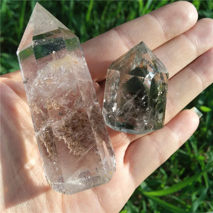 Удивительная женская палочка рутилированный кристалл точка чакры кварцевый