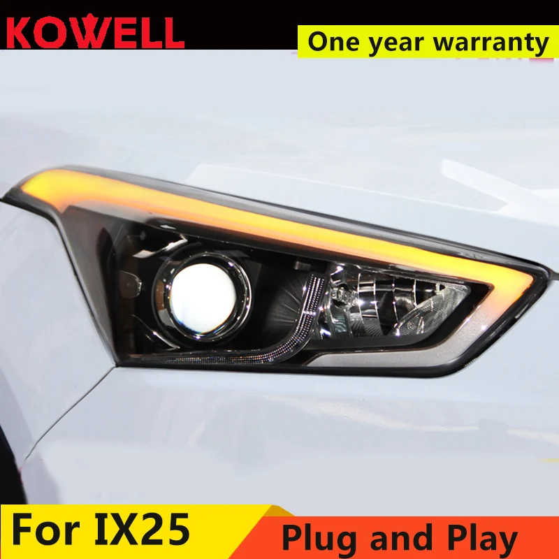 Автомобильный Стайлинг для Hyundai IX25 головной светильник s 2015 2017 Creta светодиодный DRL