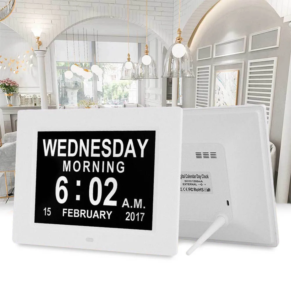 8" LED Digital Calendar Alarm Clock with Large Letter Week/Month/Year New | Обустройство дома