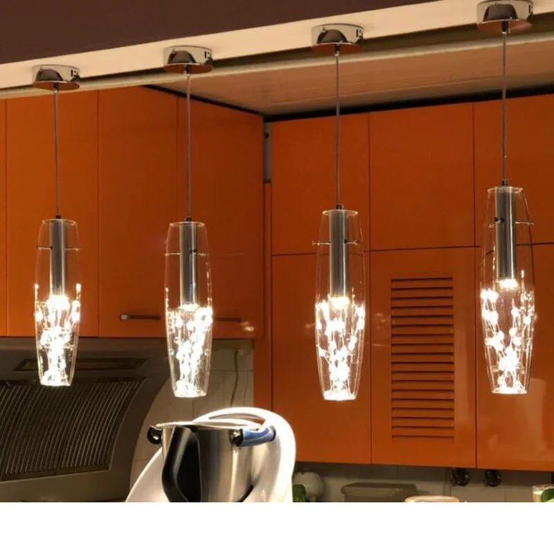 Светодиодная Люстра для ресторана три Современные хрустальные люстры