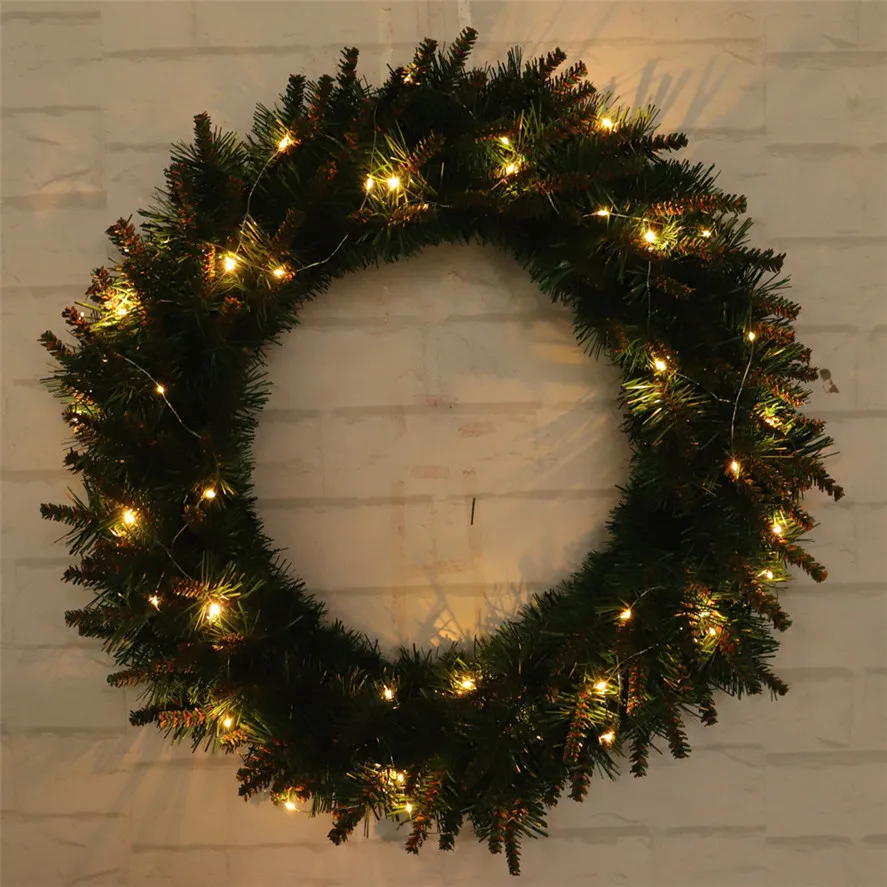 Висящий Рождественский венок 1 шт. 30/40/50 см DIY LED висящий Рождественское украшение