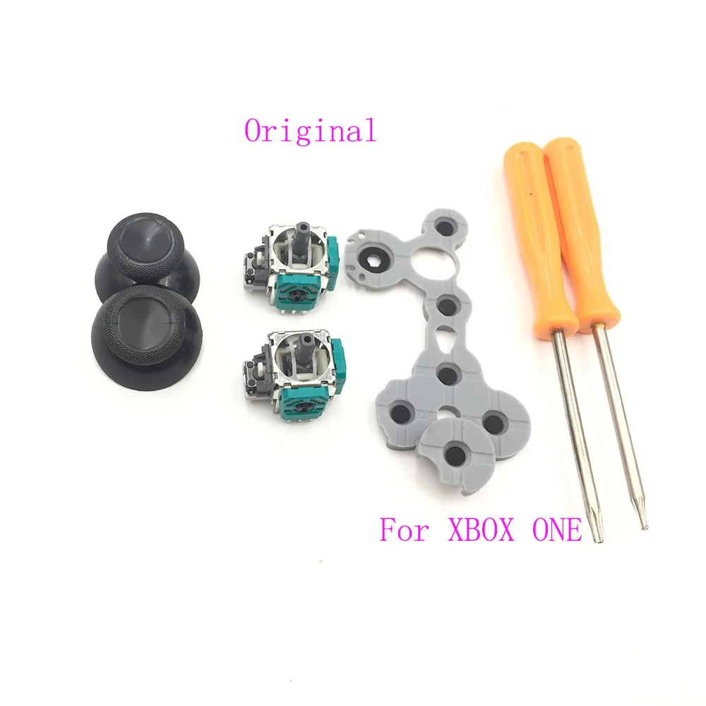 Original ONE 3D аналоговый датчик джойстика с коромыслом Thumbstick cap/Grip Cover для Xbox One& S Набор отверток из силиконовой резины - Цвет: Original ONE