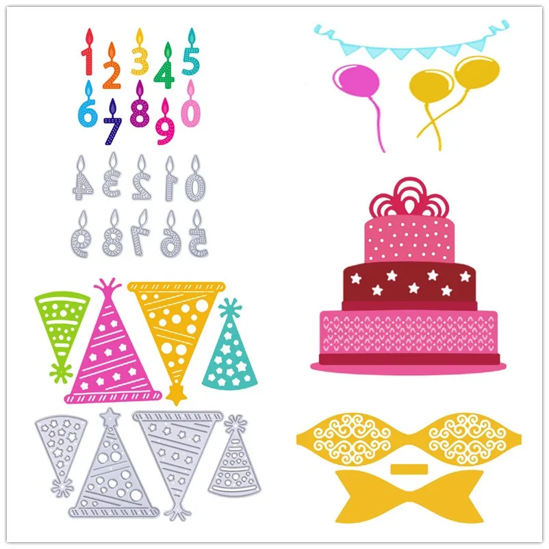 Металлические Вырубные штампы для скрапбукинга цифры С Днем Рождения сделай сам