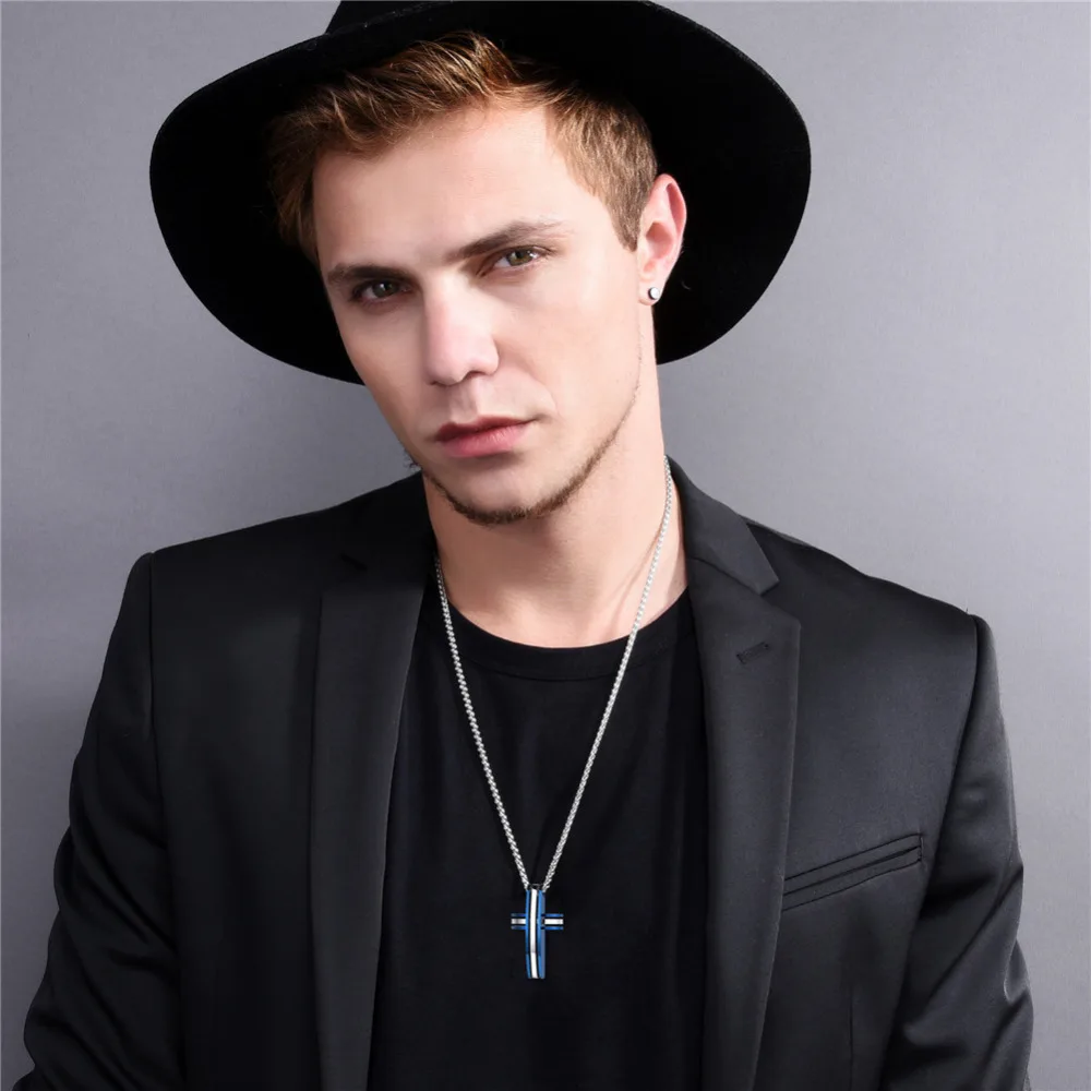 Цепочка с подвеской в виде креста из нержавеющей стали 55 см | Украшения и