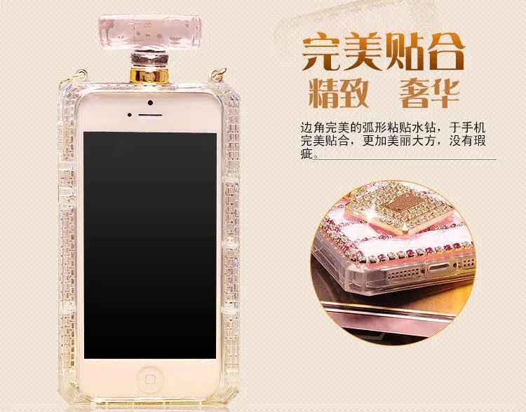 3D New handmade Bling Diamond Perfume Bottle Crystal Chain Case TPU Cover For Iphone X 6Plus 7 8Plus |