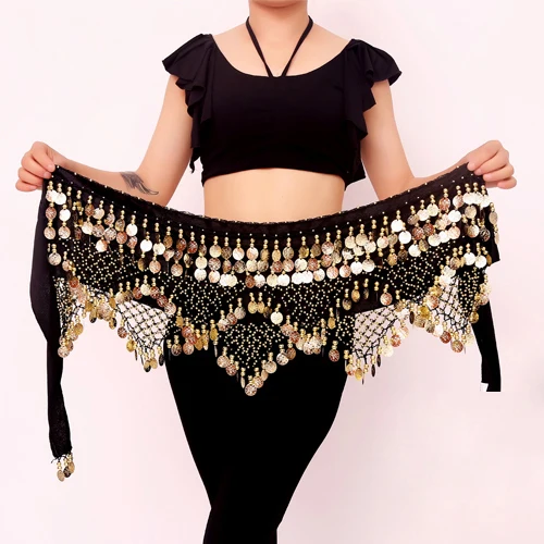 Cheap Dancewear Women Training Clothing Triangle Hip Scarf Colorful Rhinestone Adjustable Fit 300 Gold Coins Belly Dance | Тематическая