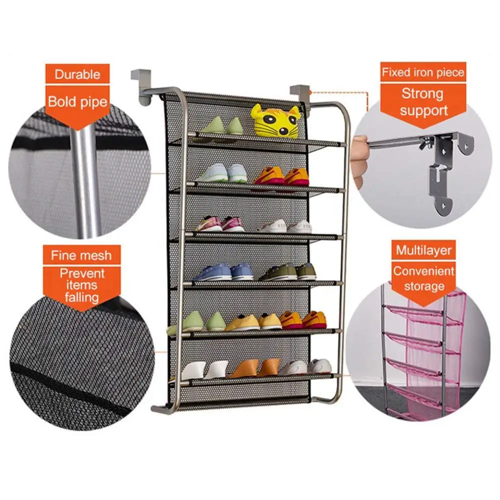 6 уровневый органайзер для обуви подвесное хранение с 2 индивидуальными прочными