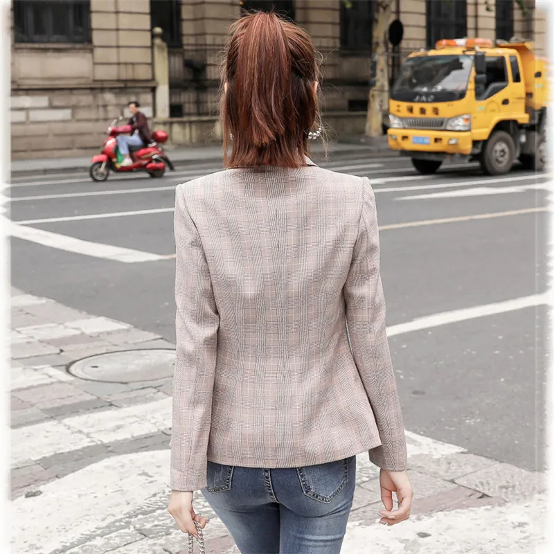Весенне-осенний клетчатый маленький костюм новинка 2020 корейский женский
