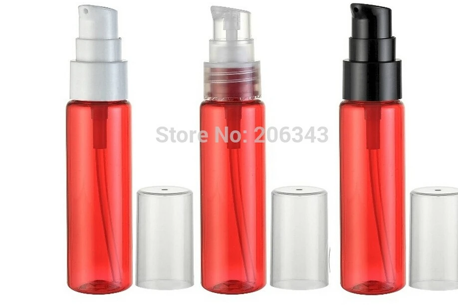 Красная пластиковая бутылка или для лосьона 30 мл туалетной воды с насосом в форме